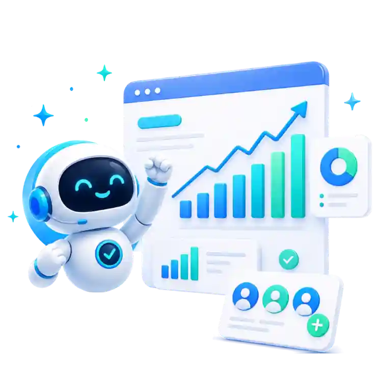 Robot mostrando crecimiento digital